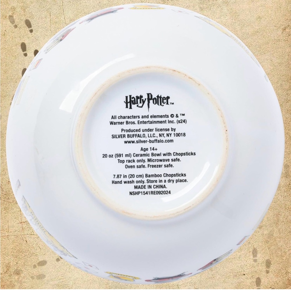 NWT Harry Potter 20oz Ramen Bowl, Spoon & Chopstick Set - Light Blue 🩵🪄 - Picture 7 of 9